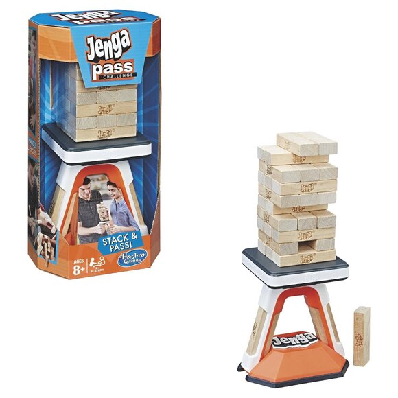 Jenga Pass Hasbro Stacking Games New in Box For Age 8+ - Picture 1 of 12